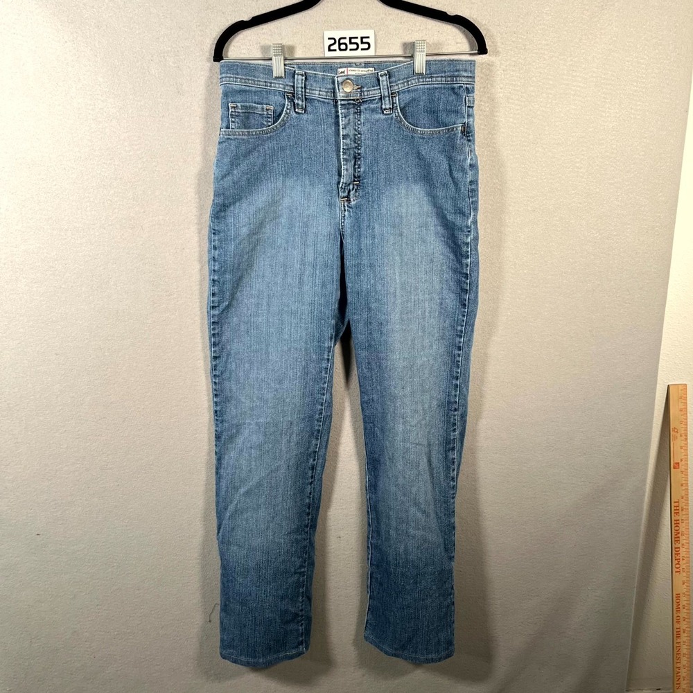 Lee At The Waist Jeans Womens 10 Blue Denim Medium Wash Classic Fit Straight Leg
